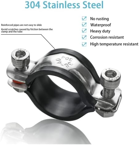 2 Pack Pipe Supports, 304 Stainless Steel Wall Mount Ceiling Mount Pipe Bracket - Image 3