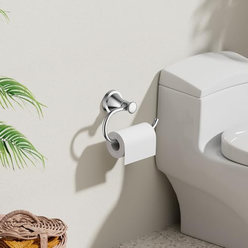 BESy Toilet Paper Holder Wall Mount Bathroom Tissue Holder Polished Chrome - Image 2