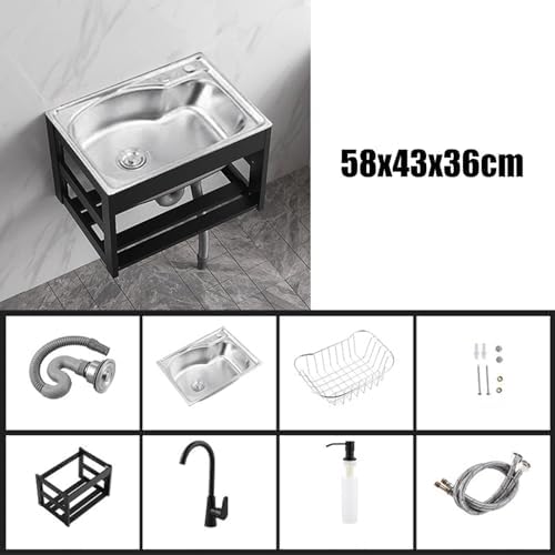 Wall Mount Stainless Steel Kitchen Sink - Image 2