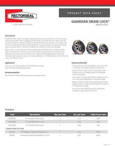 RectorSeal Guardian Drain Lock GDL2000 Commercial Floor Sink Locking Strainer - Image 4