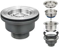 3-1/2 ‘’Kitchen Sink Drain Assembly Kit 304 Stainless Steel Sink Strainer Drain by QruiLanTu