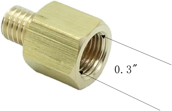 2 Pcs 1/8" NPT Pipe Female x M8 x1.25 Male Metric Gauge Adapter Brass Oil Fuel - Image 2