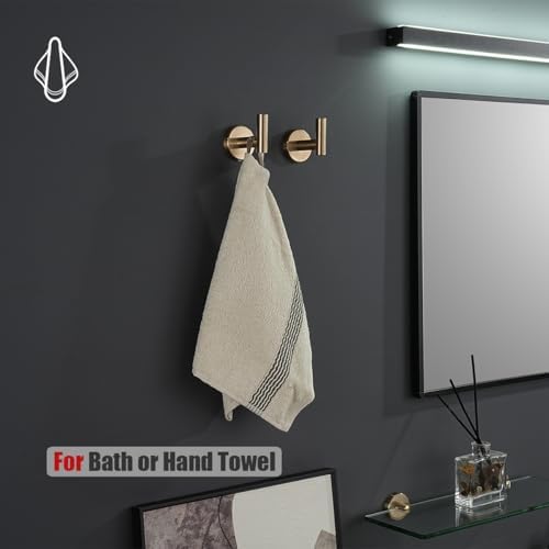 JQK Bathroom Towel Hook Champagne Bronze, Coat Robe Clothes Hook - Image 6