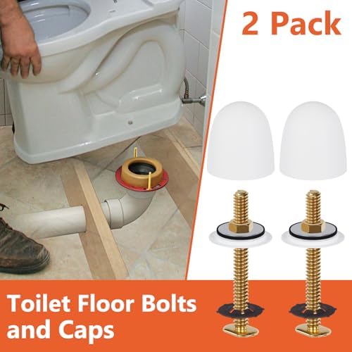 Toilet Flange Bolts with Caps, Solid Wax Ring Install Parts Kit, 2 Pack - Image 6