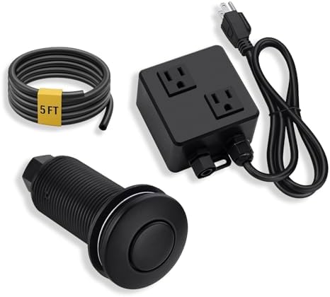 BESTILL Garbage Disposal Air Switch Kit-Professional, Dual Outlet Matte Black by BESTILL
