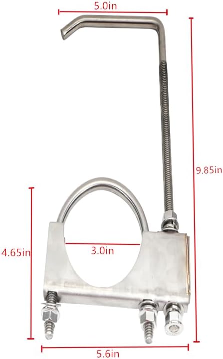 2 Pcs 3.0" Exhaust Clamp with Hanger, Heavy Duty Exhaust Hanger with Clamp - Image 2