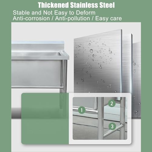 60" 1-Compartment Commercial Sink - Image 2