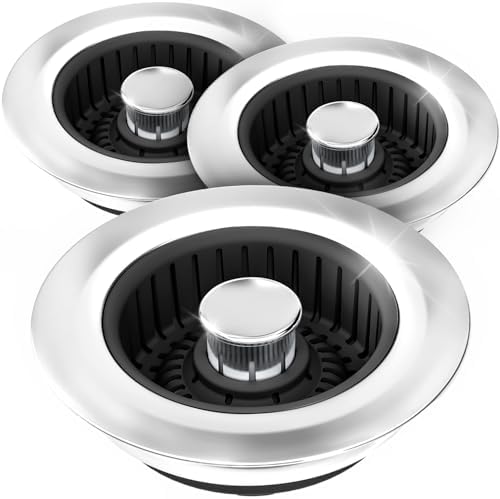 zaa 3 in 1 Kitchen Sink Drain Strainer Stopper Removable Basket Pop-Up by zaa