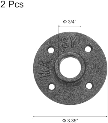 uxcell 2 Pack Industrial Pipe Floor Flange, Iron Pipe Fittings, 3/4 Inch - Image 2