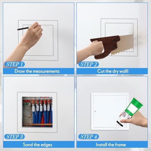 Gisafai Aluminum Access Panel for Drywall, 14 x 14 Inch - Image 6