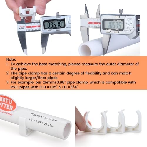 U-Shaped PVC Pipe Clamps Hanger White 16mm/0.63" - Image 4