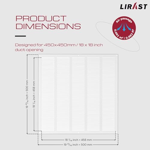 18 x 18 Inch White Air Vent Cover - Image 6