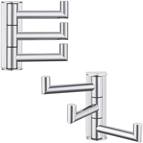 Angle Simple Swivel Towel Hooks, Robe Coat Hook 2 Pack, Polished Chrome by AngleSimple