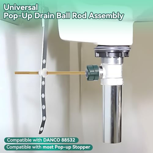 Enhon 2 Pack Universal Pop Up Drain Ball Rod Assembly - Image 2