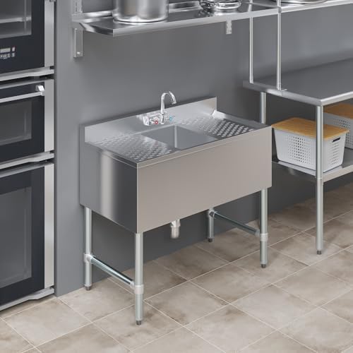 36 in. x 19 in. Stainless Steel Underbar Sink - Image 6