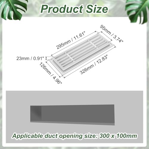 PATIKIL 12x4 Inch Linear Bar Air Vent Grille, Sidewall HVAC Air Supply and - Image 2