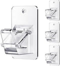No Drill Curtain Rod Brackets, Universal Curtain Rod Holder, 4 Pack Self by EKOTTOK