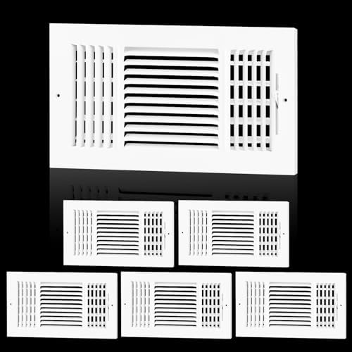 6PK 12x6 Ceiling Vent Cover for Wall 12x6 Ducts, 3 Way Ceiling Register by EXCELFU
