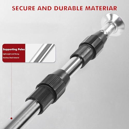 ASHATA 4Pcs Support Poles, Dust Barrier Pole Kit, Height Adjustment - Image 4