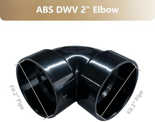 LESSO 2PCS 2" Elbow ABS, 90 Degree Pipe, SCH40 Black - Image 2