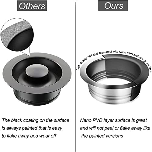 Garbage Disposal Flange, Gunmetal Black Garbage Disposal Drain Garbage Disposal - Image 3