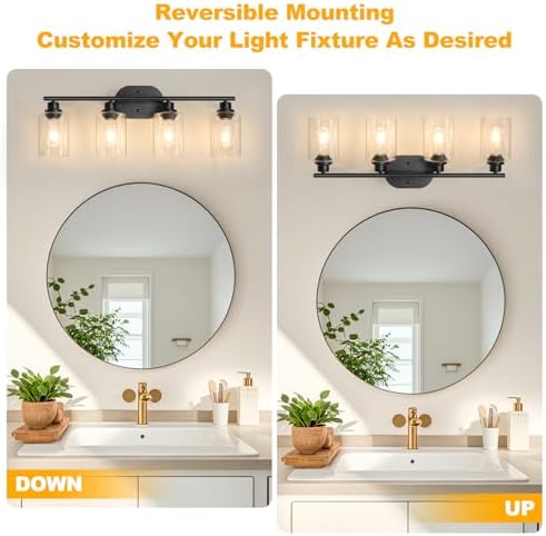 Unicozin Bathroom Light Fixtures, 4 Light Vanity Lights - Image 3