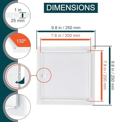 8" x 8" White Metal Access Panel - Image 2