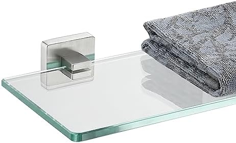 JQK Bathroom Glass Shelf, Floating Tempered Glass Shower Storage 24 by 5 inches by Homeimprovement