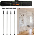 10FT Dust Barrier Poles 4 Pack, Stainless Steel Retractable Zipper Wall Poles by Hrokz