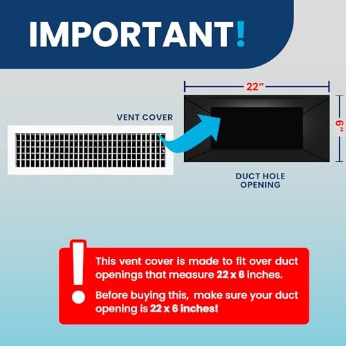 22 x 6 Duct Hole Adjustable Vent Cover - Image 4