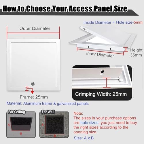 Black Aluminum Access Door 15x16in Concealed Inspection Panel - Image 2