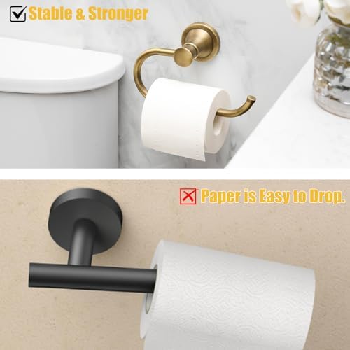 BESy Toilet Paper Holder Wall Mounted Bathroom Tissue Holder Antique Brass - Image 5