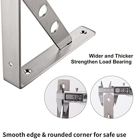 YUMORE 10 Inch Shelf Bracket, Heavy Duty L Bracket - Image 3