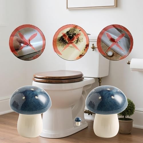 BEUNAIZER Ceramic Mushroom Toilet Bolt Covers, Decorative Caps - Image 3