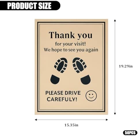 50PCS 16 x 20 Car Paper Floor Mat, Disposable Kraft Paper Vehicle Floor Foot - Image 2