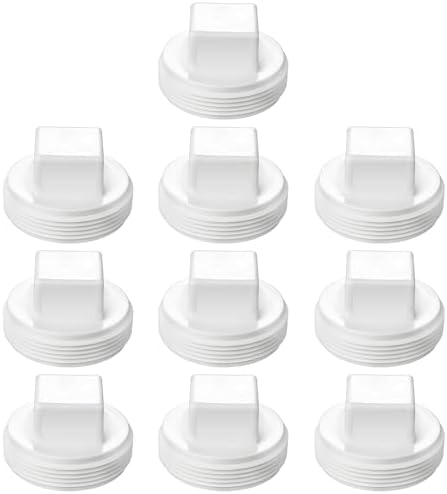 Asterbacks 2 inch PVC Cleanout Plug Schedule 40 White Pipe Fittings Connectors by AsterbacksPlumbingSystem