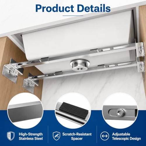 Undermount Sink Support | Adjustable Undermount Sink Brackets | 28.0-39.4 - Image 3