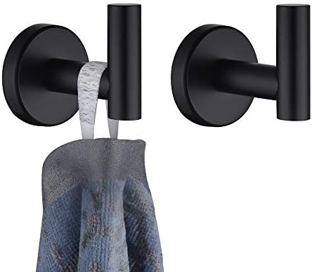 JQK Black Bathroom Towel Hook, Coat Robe Clothes Hook by Homeimprovement