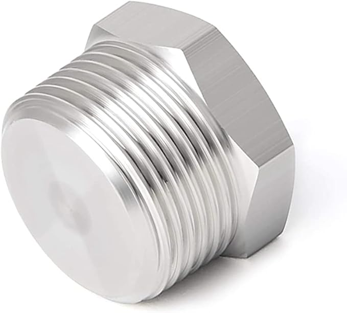 Joywayus Soild Stainless Steel Outer Head Hex Thread Socket Pipe Plug Fitting by Joywayus