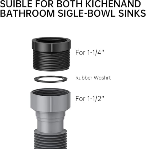2 Pack Expandable Flexible 1 1/2" or 1 1/4" P-Trap Pipe - Image 4
