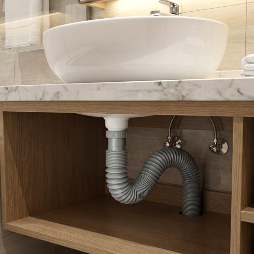 2 Pack Flexible Sink Drain Pipe, Expandable 1-1/2" P Trap Replacement Kit - Image 5