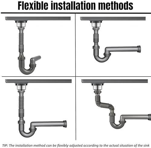 Flexible Sink Drain Kit, 1-1/2 In Expandable P-Trap - Image 4