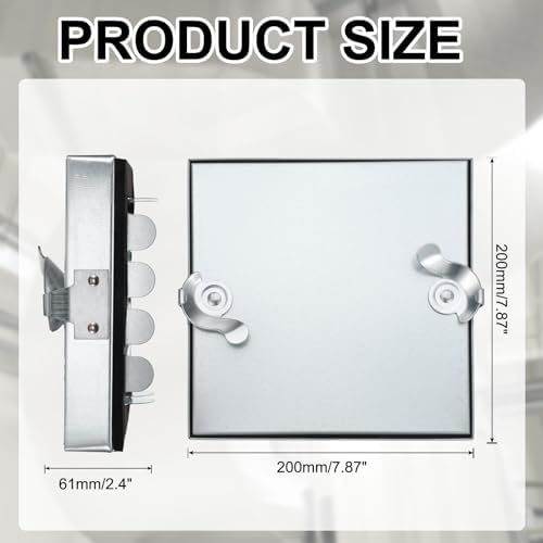 PATIKIL Galvanized Steel Access Panel, 8x8 Inch Insulated HVAC Duct Access Door - Image 2