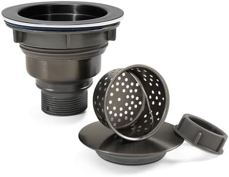 3 1/2" Kitchen Sink Drain Kit Replacement Sink Drain Assembly Removable 304 by QruiLanTu