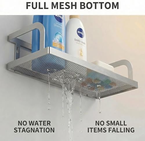 PUSDON 2-Pack 16.5" Extra Long Slim Hollowout Shower Caddy, Wall Mount Spice - Image 5