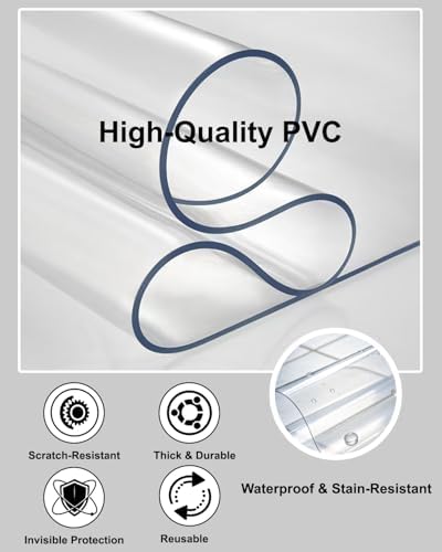 【16 Anti-Slip Stickers Included】 2'×9' Clear Plastic Floor Runner, Waterproof - Image 3