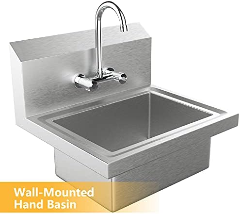 Bonnlo Upgraded Commercial Hand Wash Sink Stainless Steel Prep/ Bar Sinks - Image 2