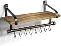 Love-KANKEI 17.3"Floating Wall Shelf Solid Wood, Coffee Bar Carbonized Black by Love-KANKEI