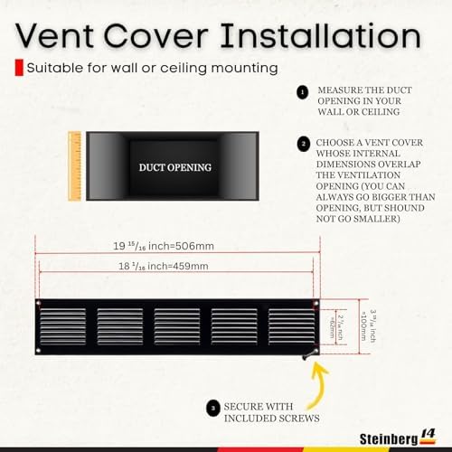 Steinberg14 Black Vent Cover 18x2 - Image 5