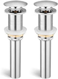 KES Bathroom Pop Up Sink Drain Without Overflow, 2 Pack Polished Chrome by KES